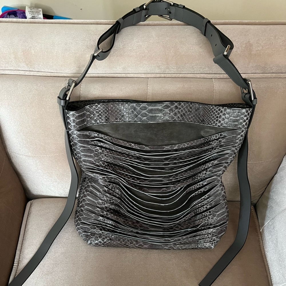 Michael Kors Chrissy Hobo Style Python, Leather and Suede Bag